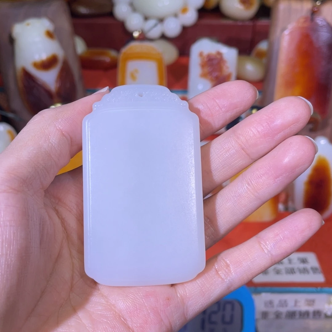 海***。和田玉未镶嵌挂件