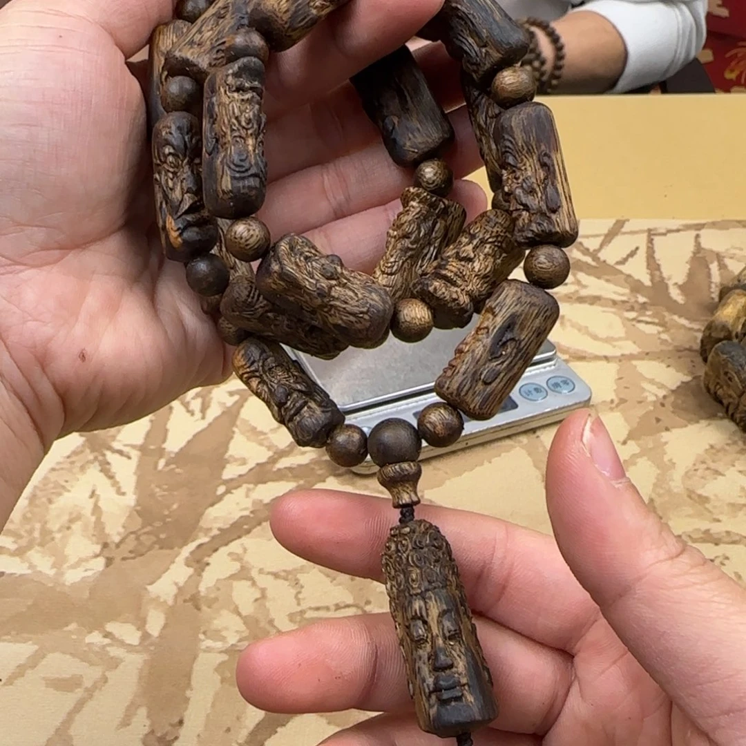 沉香手串绿棋千里香高货定制款45克