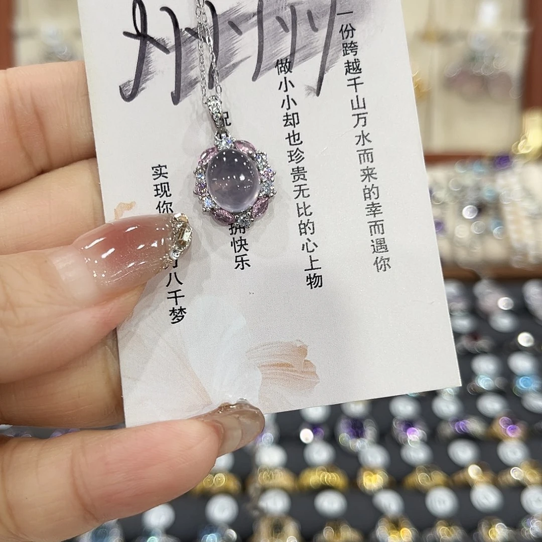 州***州萤石颈饰银S925镶嵌