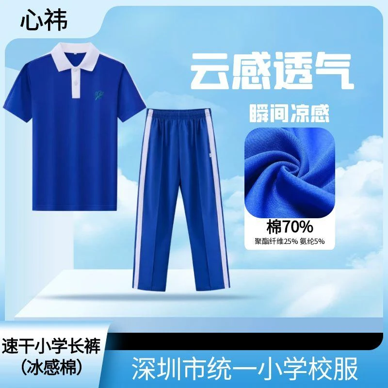 深圳校服服装小学生男女夏季短袖上衣短裤长裤运动服套装班服园服