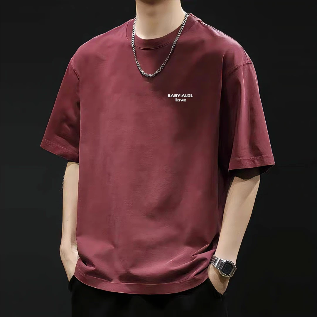 夏季新款男女同款短袖T恤印花时尚宽松半袖圆领简约半袖休闲百搭R