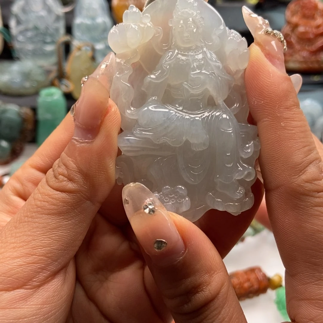 翡翠未镶嵌吊坠(不含链)如**水