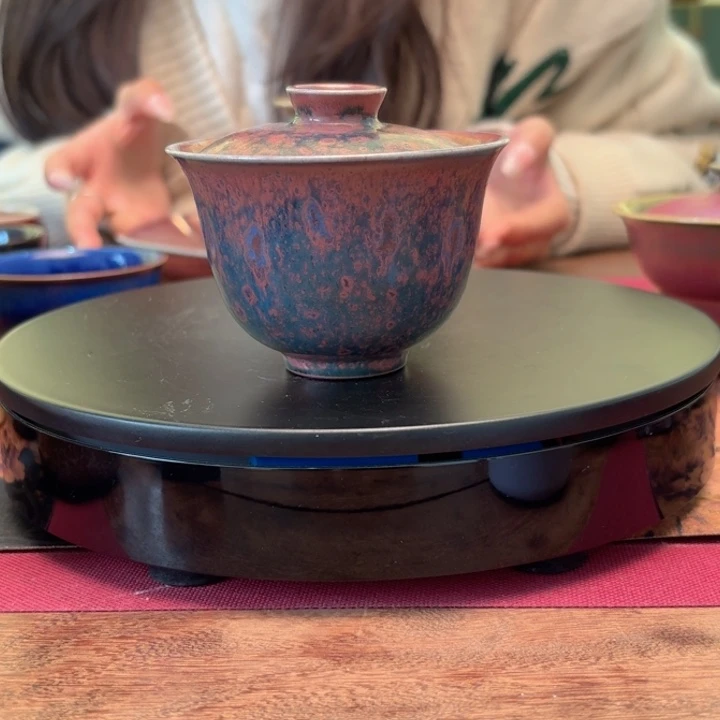 钧瓷盖碗传统茶器工艺作品