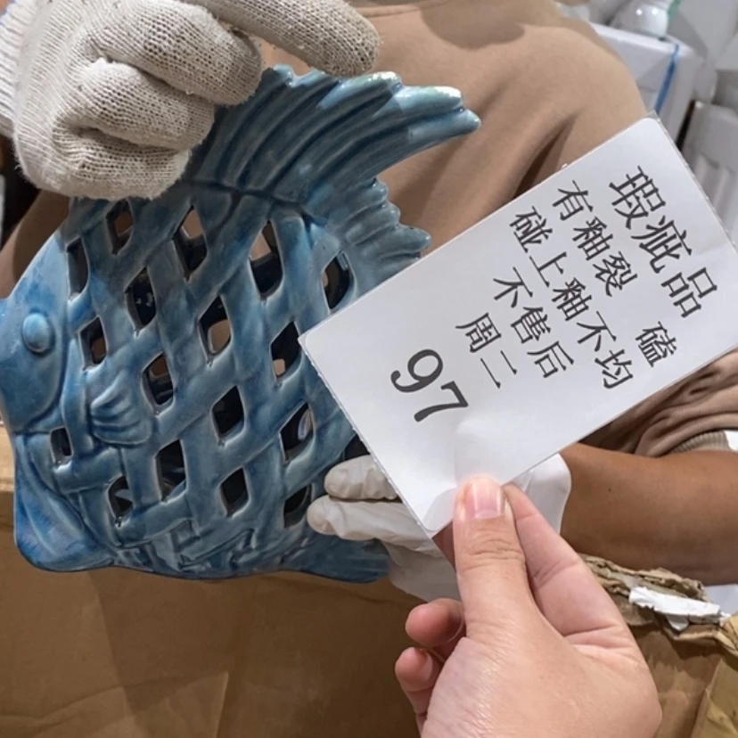 【闪购商品】摆件猫***毛陶瓷摆件瑕疵特卖