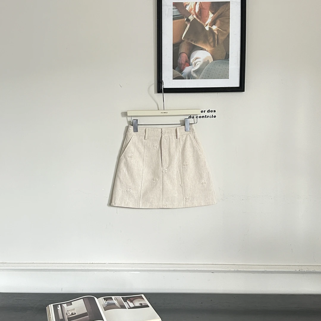 【赵小小yimao】7859-1 秋季新款宽松显瘦A字百搭气质甜美半身裙女