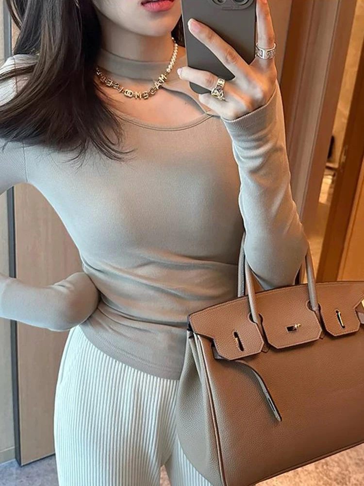 2341非主图棕色性感打底上衣