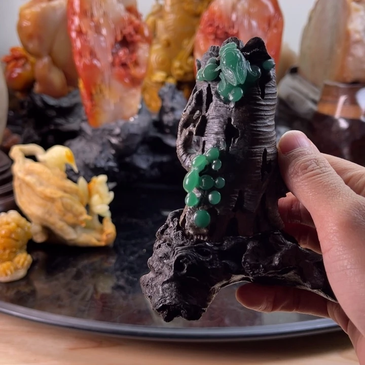 静***单四川石一鸣惊人摆件