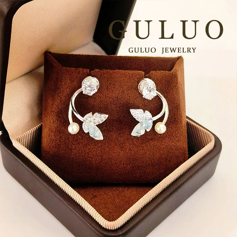 铜合金仿珍珠耳饰 GULUO两戴款珠珠耳钉气质通勤百搭耳钉