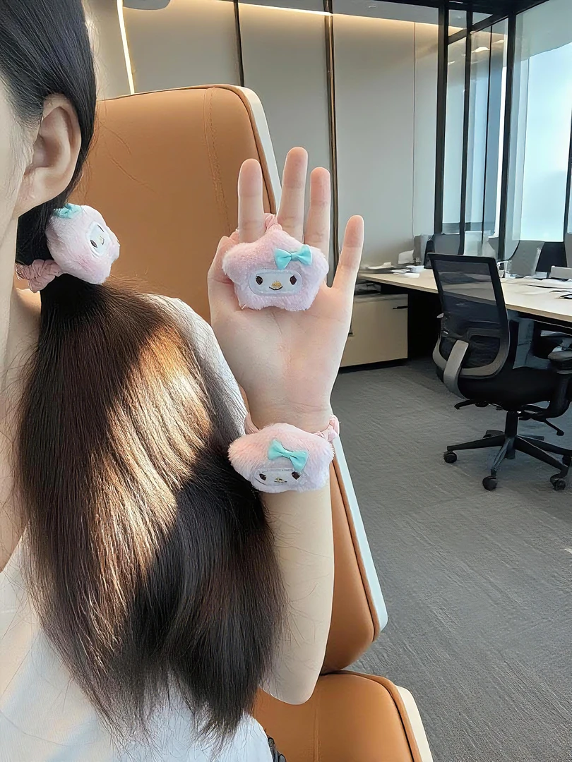 甜美风通用毛绒大人女发圈可爱发绳ins日系发饰宝宝清新少女甜美