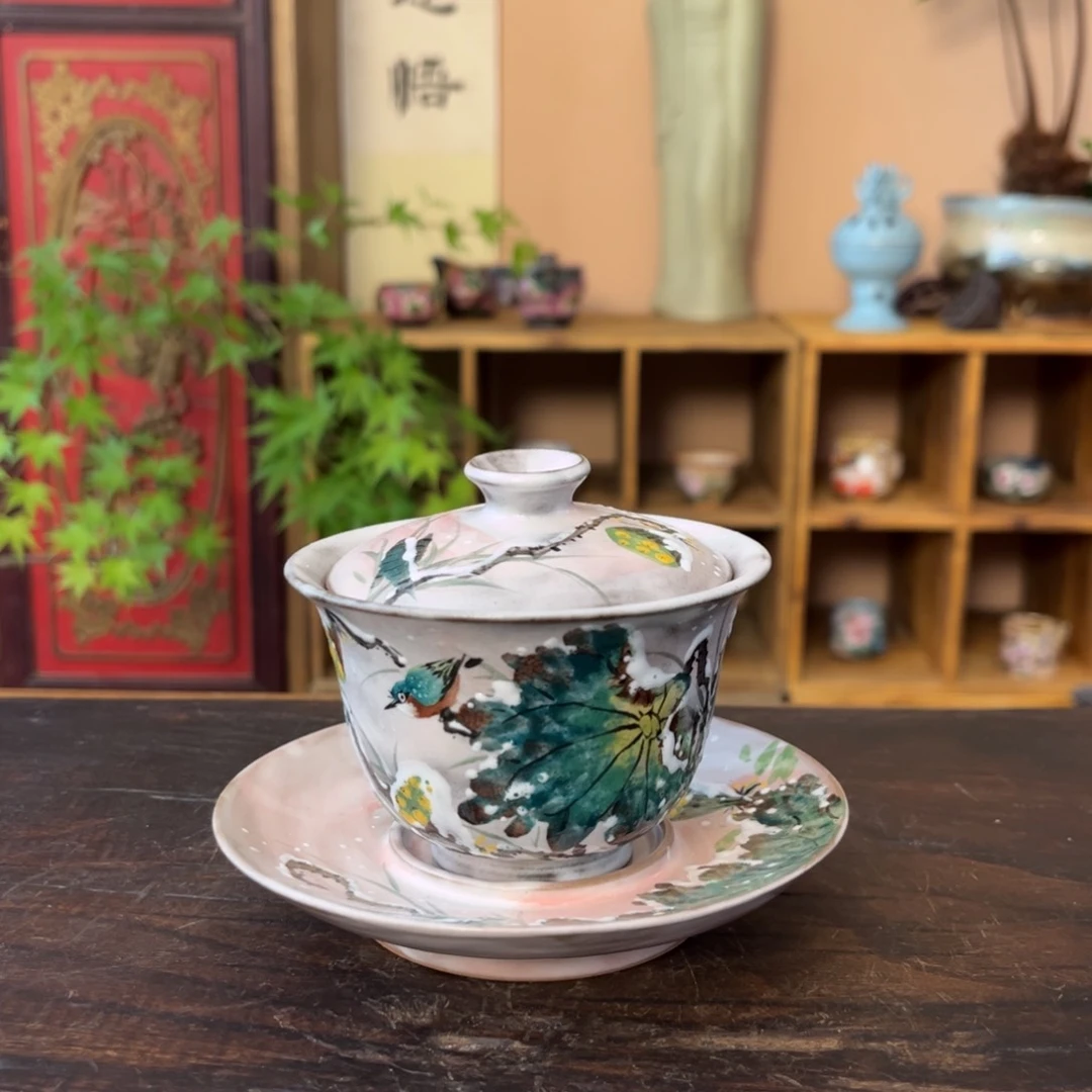 杯柴烧手工手绘陶瓷