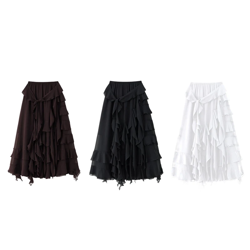 ICE DUST2025冬层叠荷叶边长款半身裙女1680dopdop买手店
