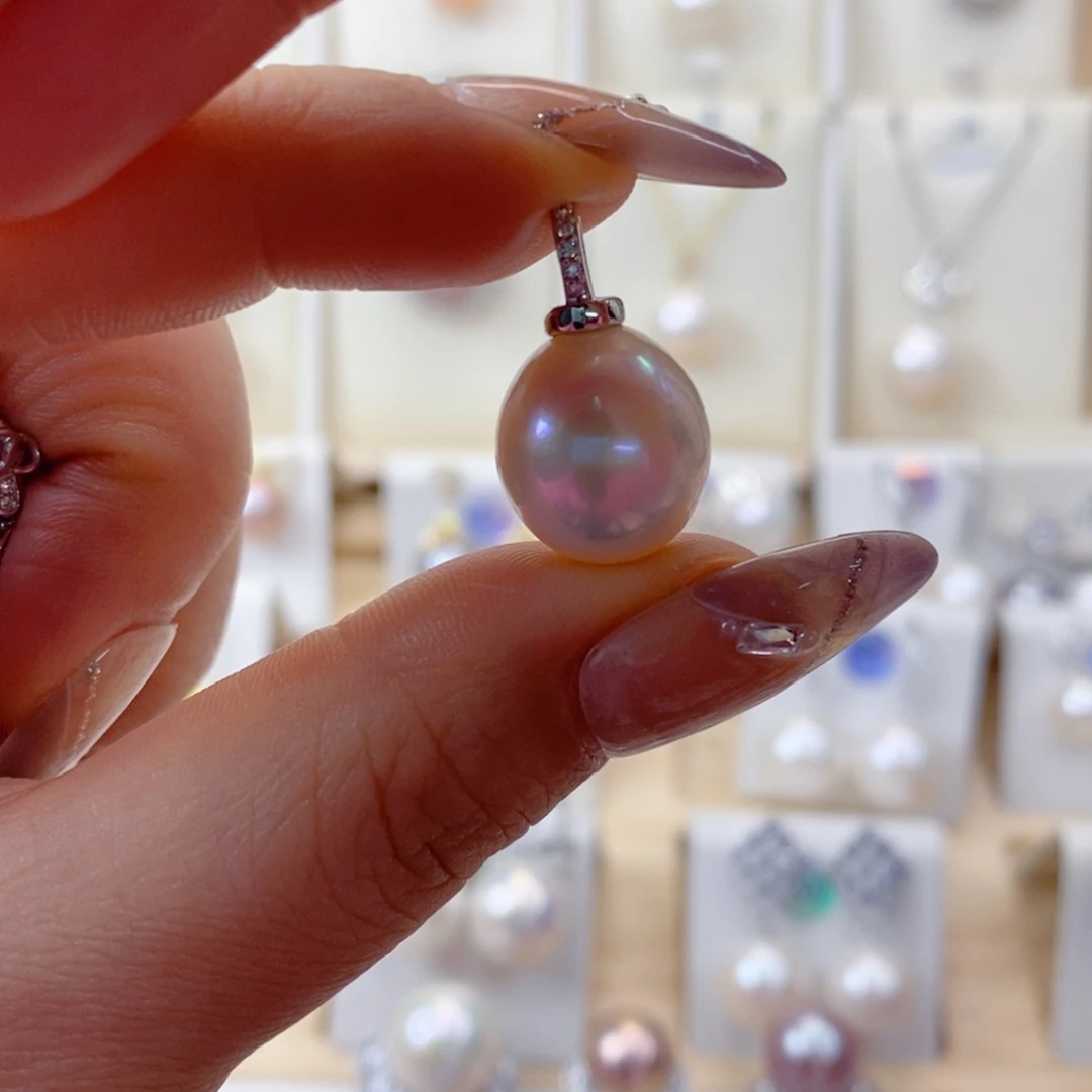 淡水珍珠吊坠(赠链)银S925镶嵌