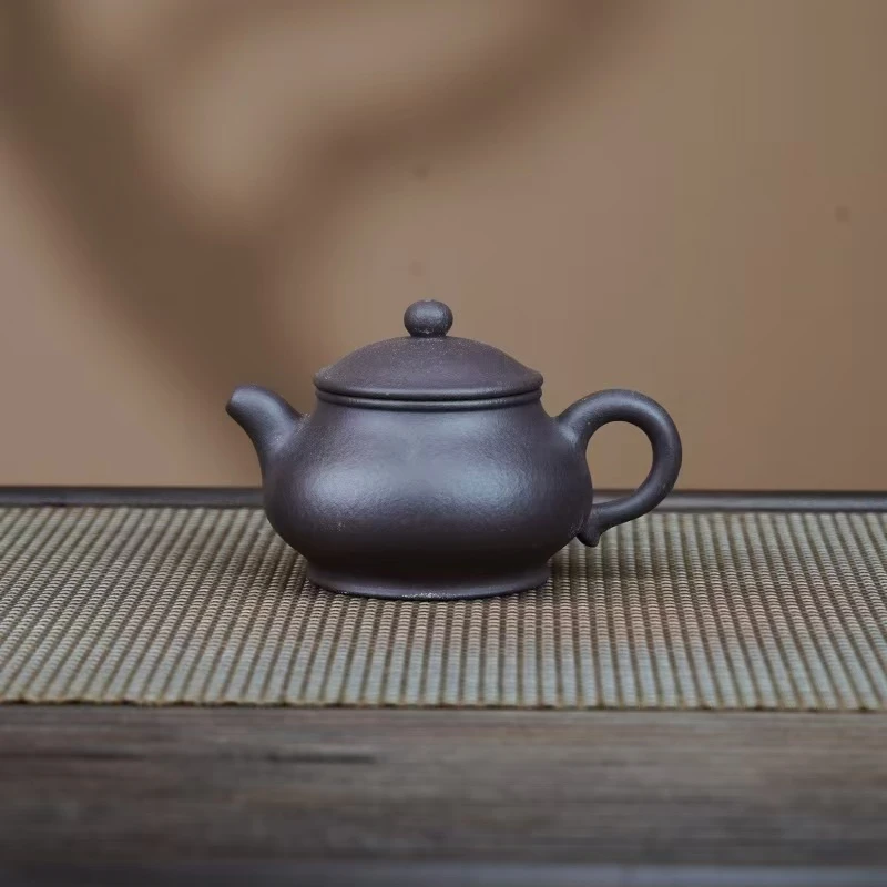 ZXM粗砂天青【潘壶230CC】宜兴黄龙山原矿手工紫砂壶