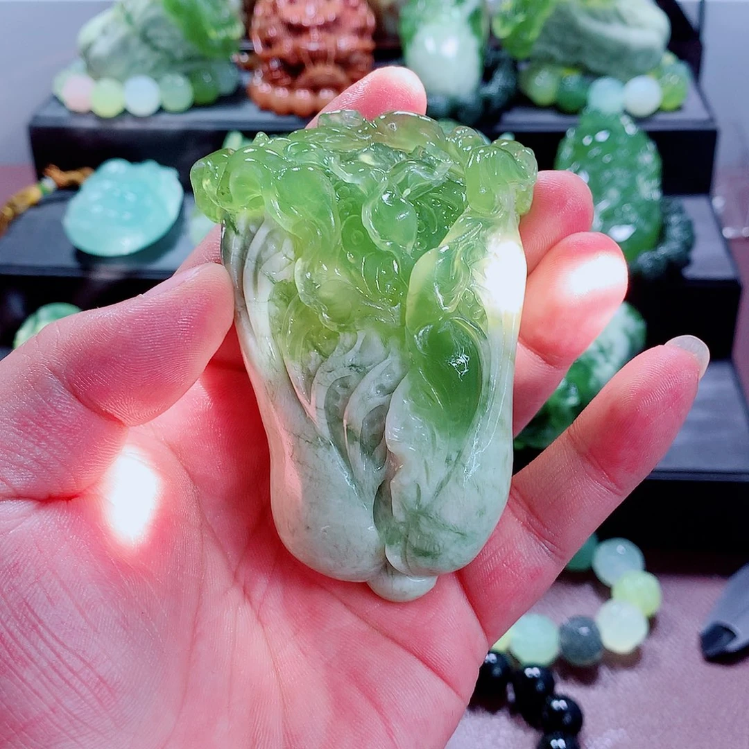 蛇纹石玉手把未镶嵌锬*
