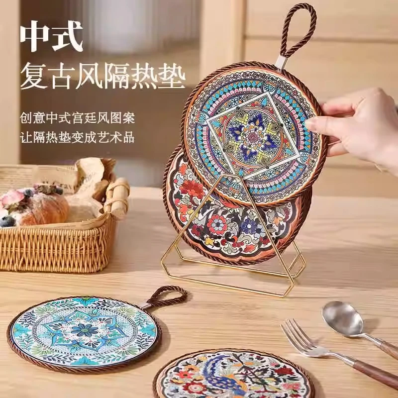 耐高温陶瓷隔热垫餐桌垫家用碗垫砂锅垫餐盘垫防烫锅垫防滑收纳