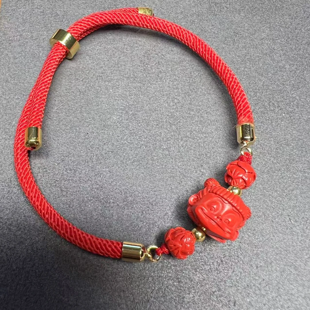 含辰砂工艺品三品臻选-朱砂DIY手绳A06H01-尺寸约12*10mm