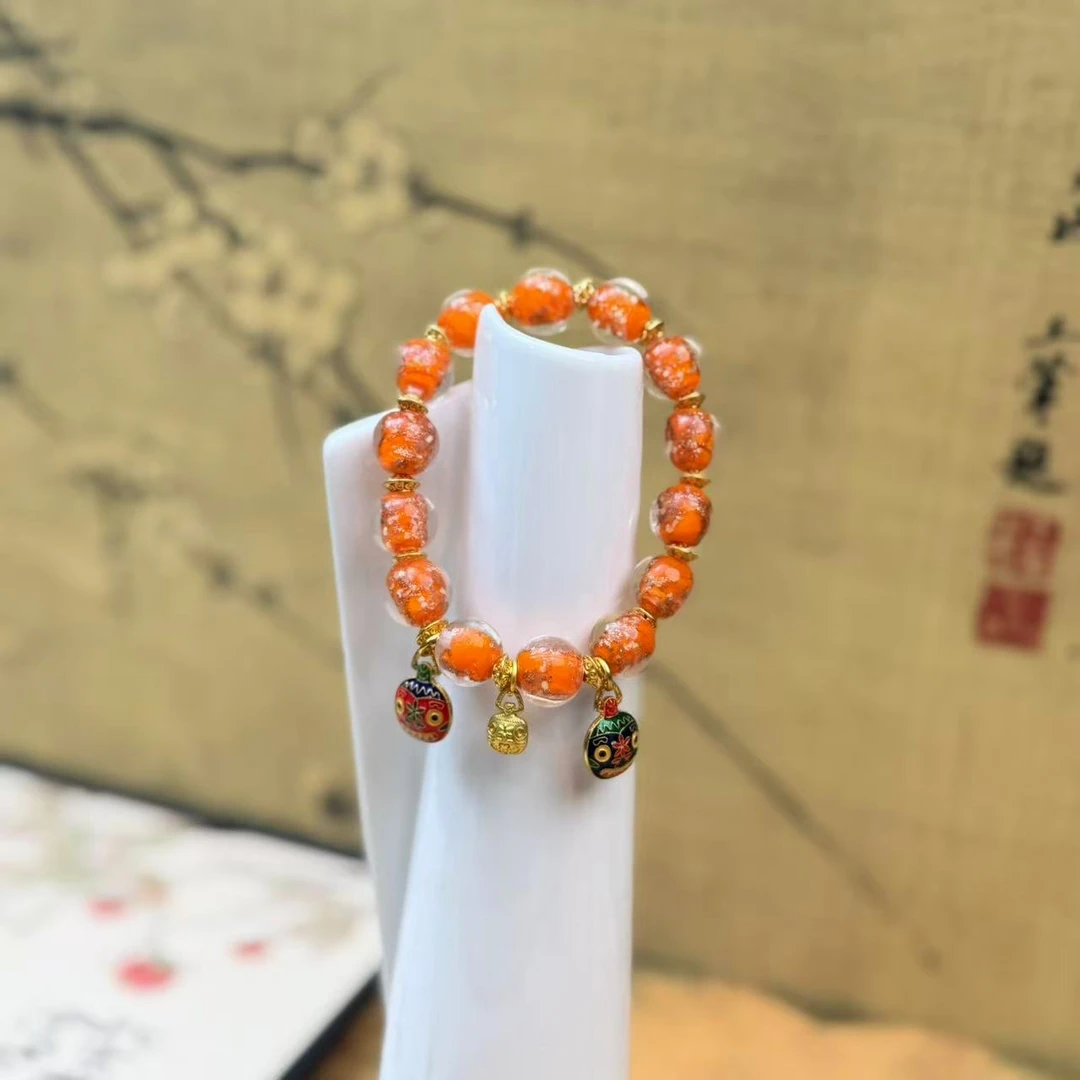 DG-1251-橙色琉璃双福袋+金福袋