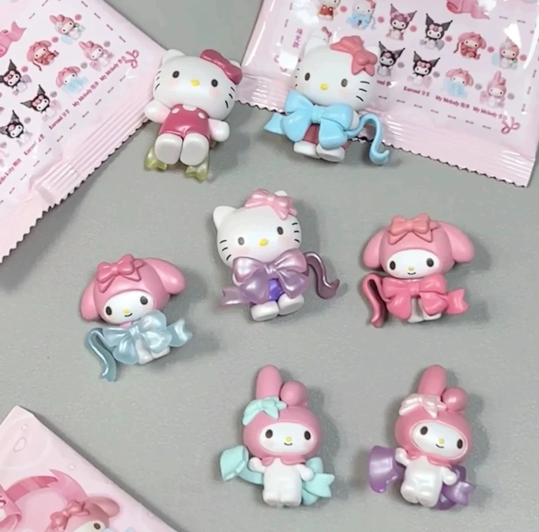 【拆盒】三丽鸥爱意蝴蝶结萌趣豆盲盒盲袋可爱潮玩礼物摆件