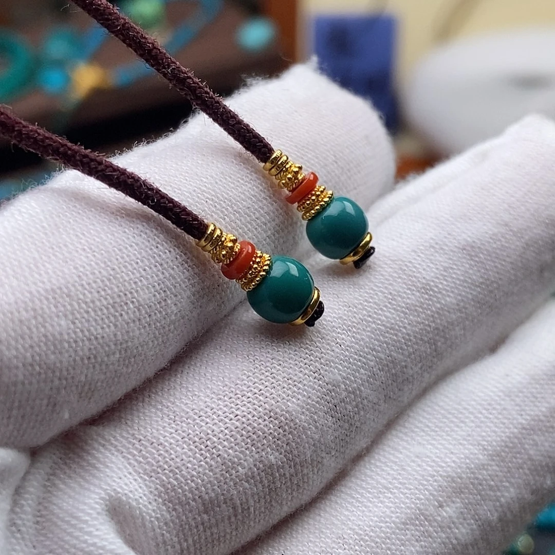 绿松石18K金镶嵌绿松石配饰