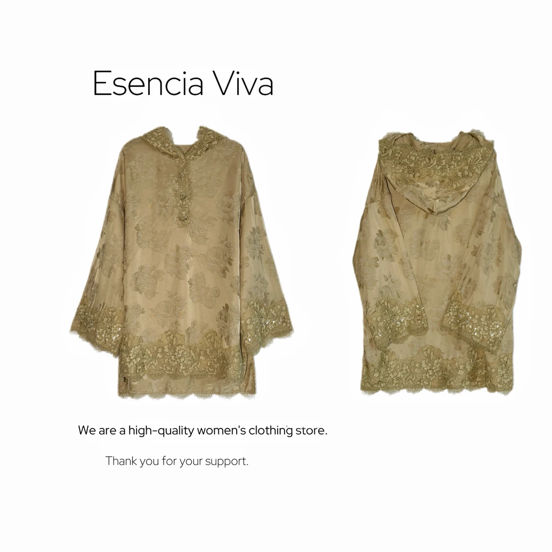 EV.【原创设计】宽松阔版重工刺绣蕾丝边款式阔版帽衫上衣EVZZ0311