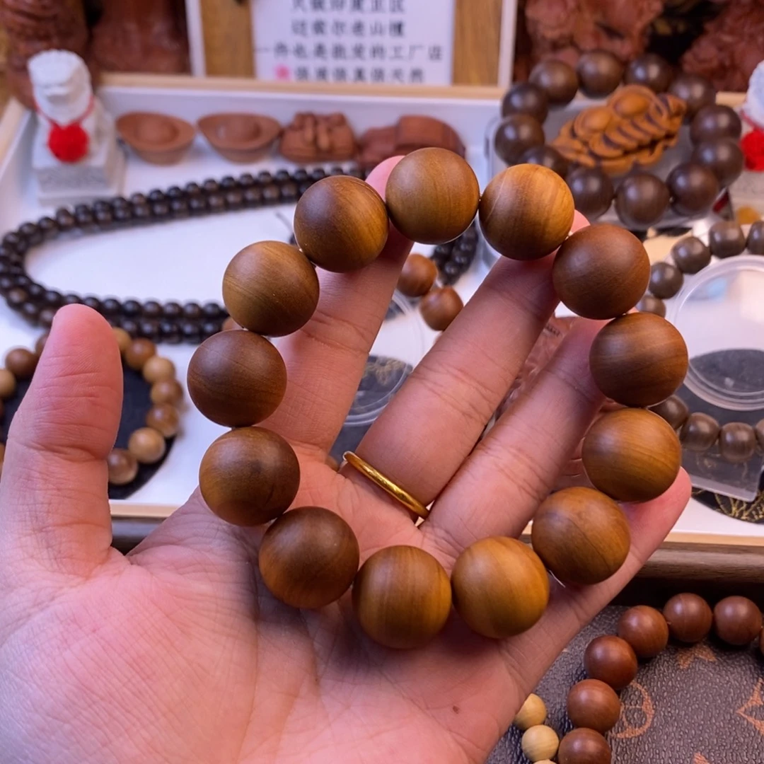 满***痣檀香木手串/手链1.8黄肉奶香瑕疵新人福利正区老山檀