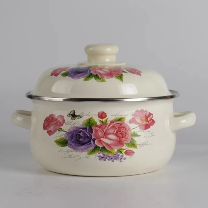 16公分浪漫之都搪瓷奶锅一个