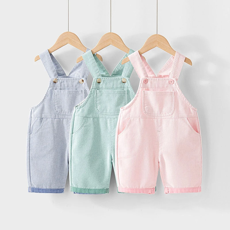 宝宝背带裤薄款男女宝牛仔休闲长裤1-3宝宝夏季开裆背带裤5804