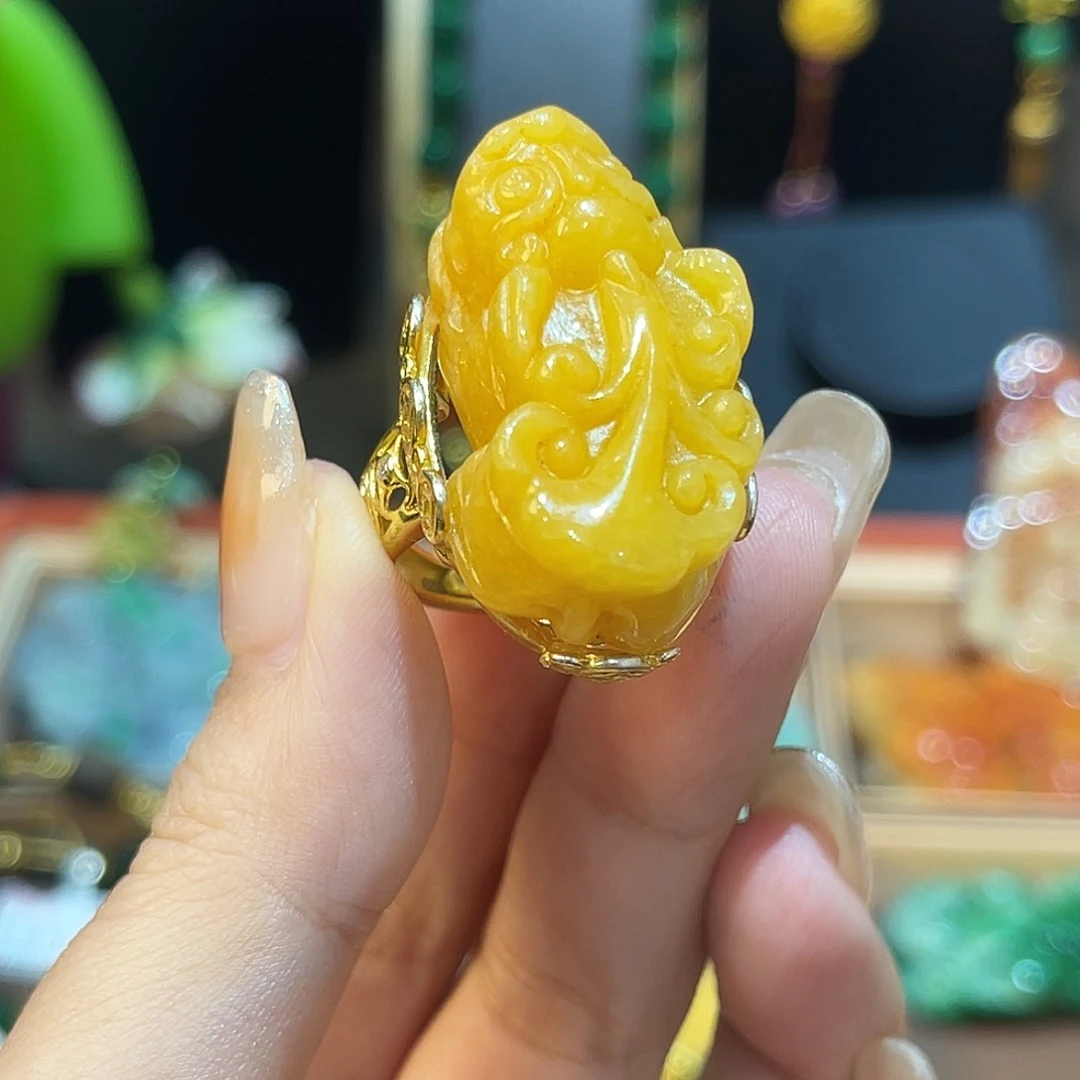 我***拉银S925镶嵌戒指翡翠暴富大貔貅