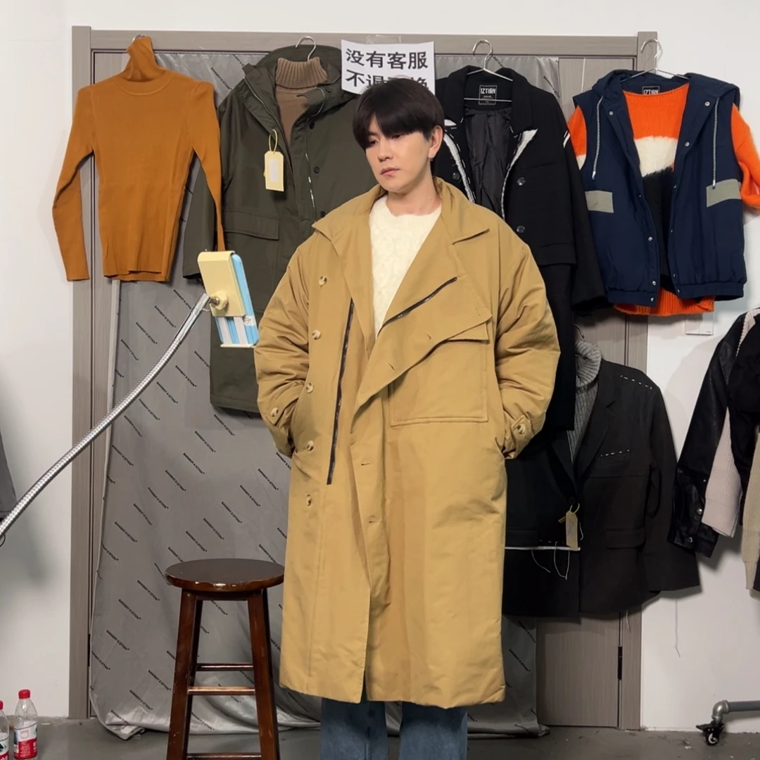 潮流时尚卡其色m码棉服