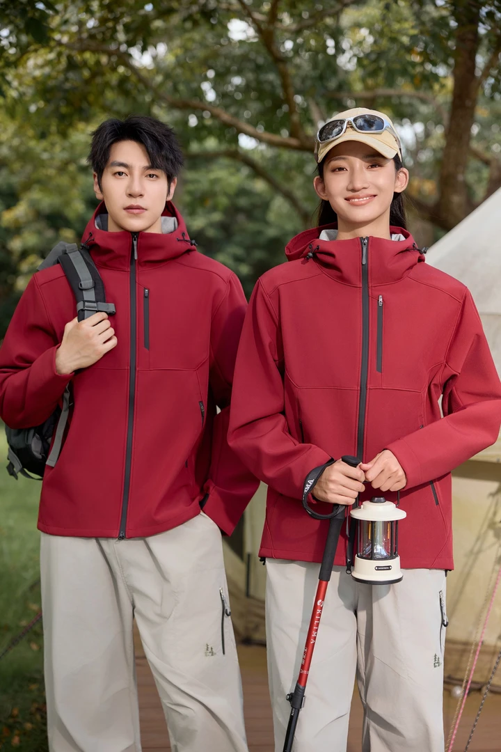 软壳防风防泼水保暖透湿宽松单层冲锋衣登山运动防风冲锋衣男款