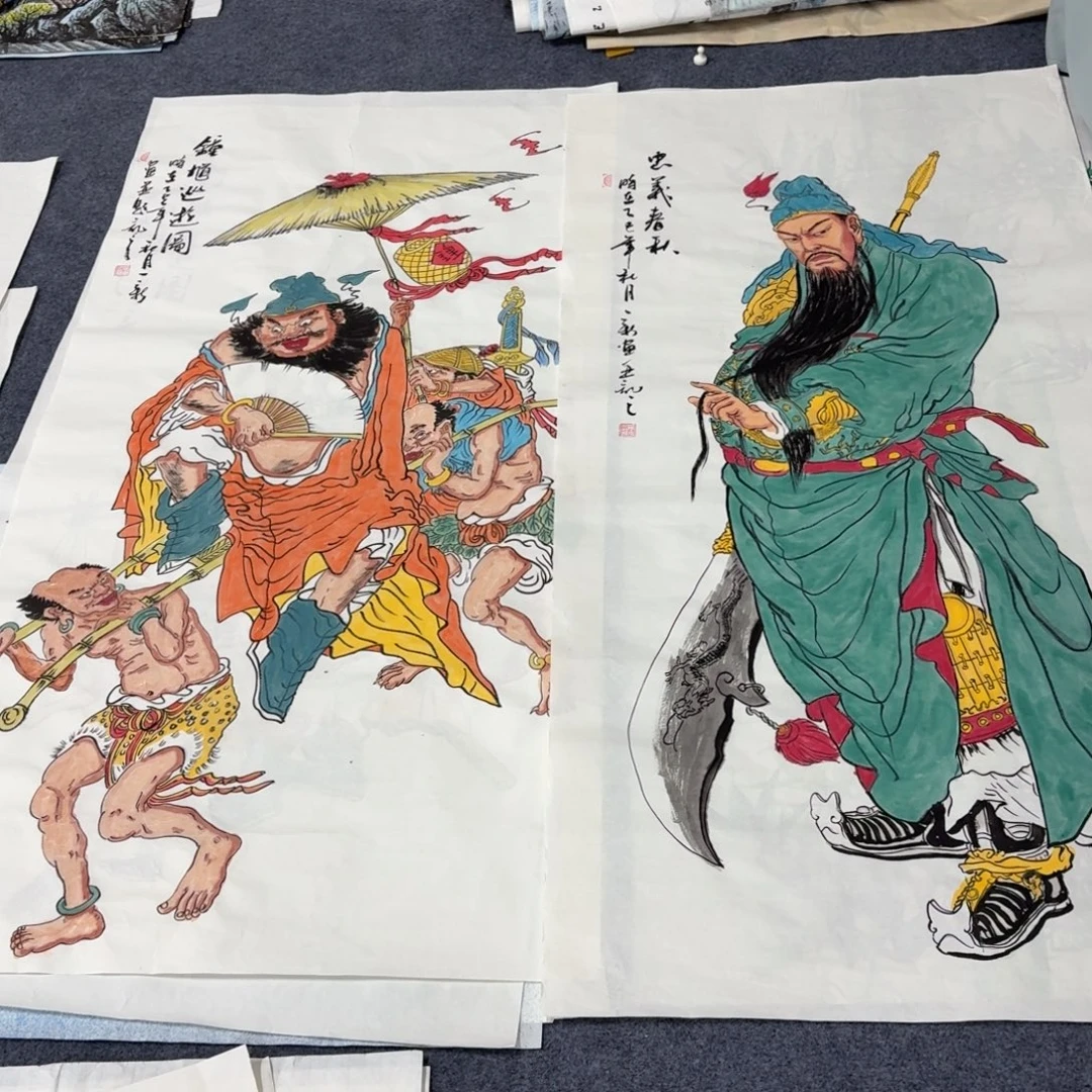 *****国画140×70两张人物画画