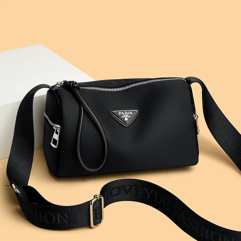 2025新款圆筒休闲包时尚简约百搭牛津帆布包轻奢单肩斜挎女士包