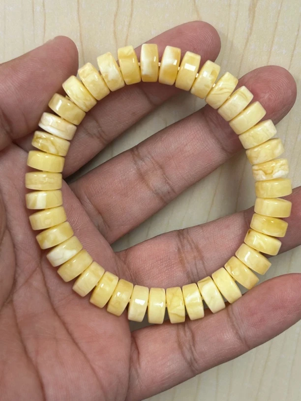 琥珀蜜蜡白花蜜10加手串15克