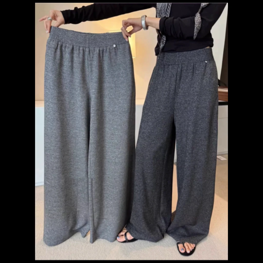 秋冬新款加厚百搭垂感休闲气质阔腿裤8325