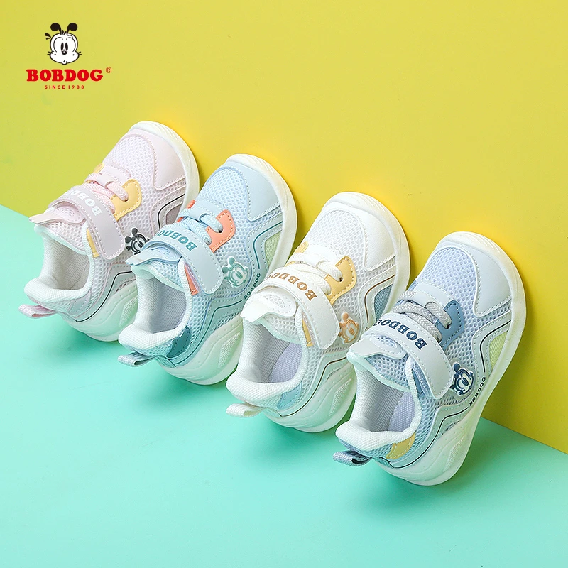Bobdog/巴布豆【春秋网面】宝宝学步机能婴儿小童女童机能学步鞋