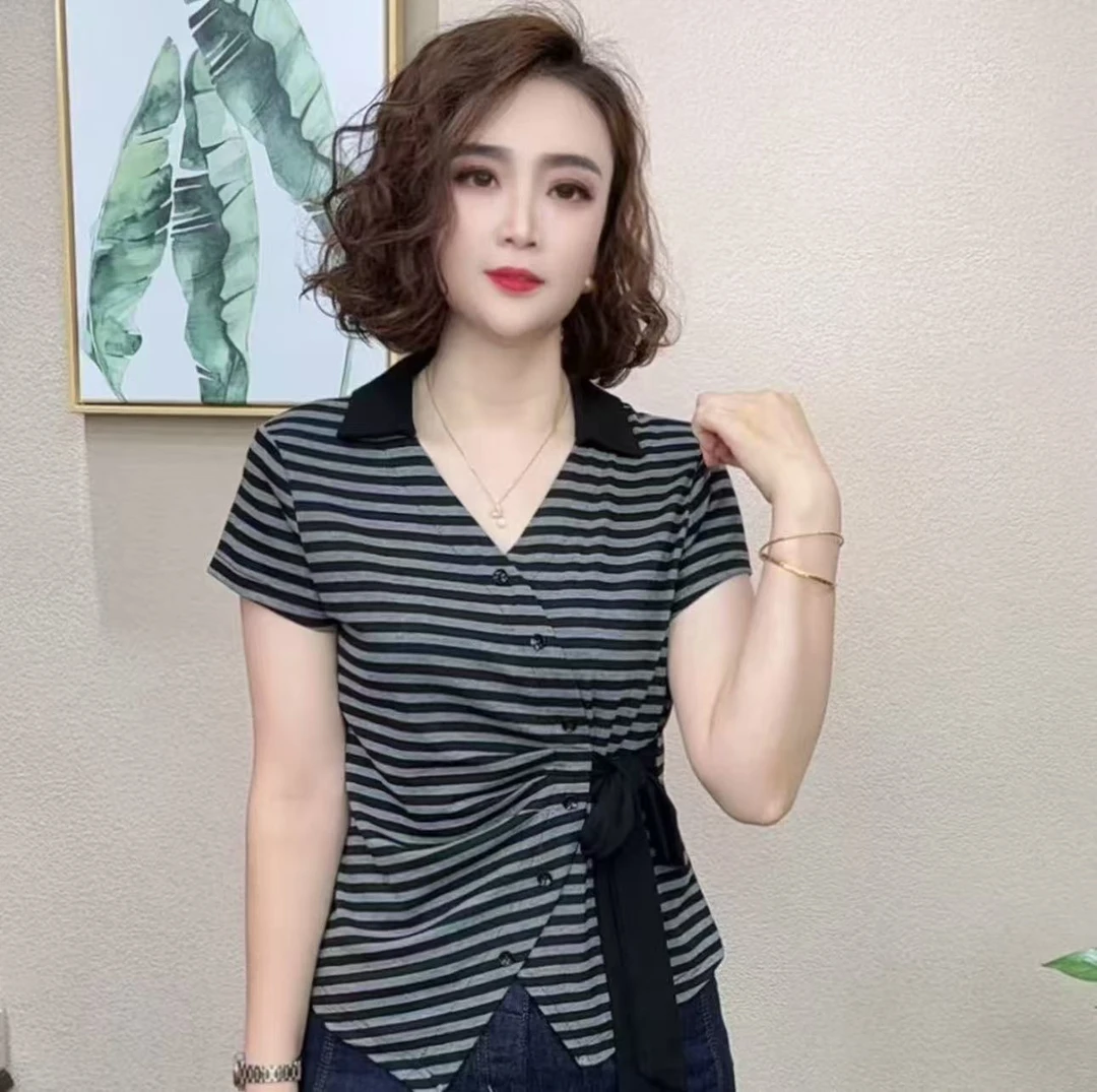 2025新款时尚洋气百搭设计感休闲短袖女T恤#69872