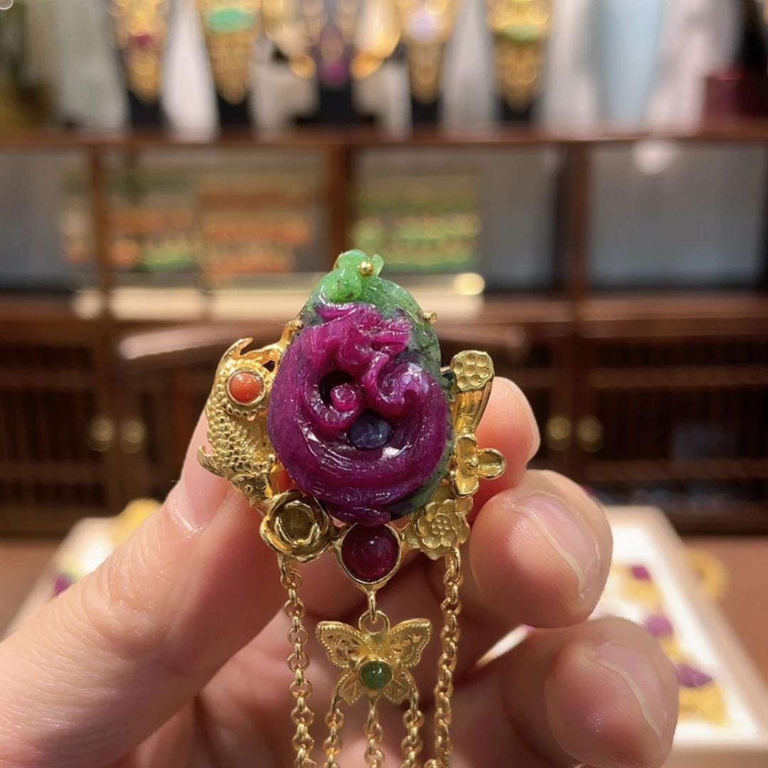 锦纶非金属戒指红宝