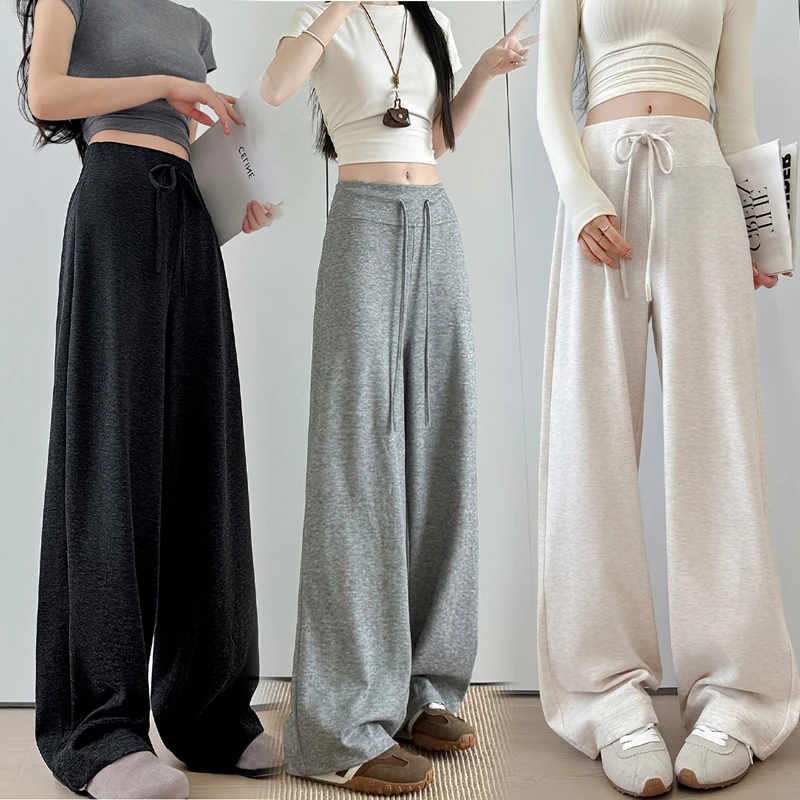 孕妇裤子外穿阔腿裤春秋季  大码直筒不勒肚子孕妇阔腿裤直筒裤