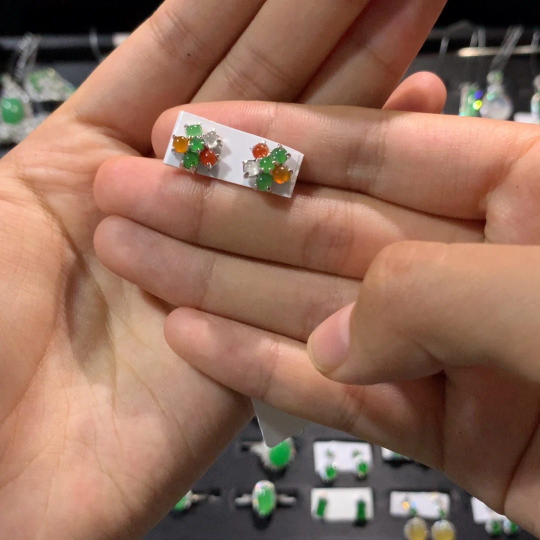 翡翠戒指银S925镶嵌