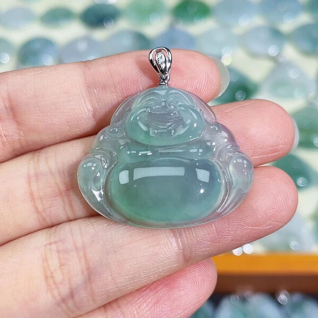 翡翠颈饰18K金镶嵌吊坠