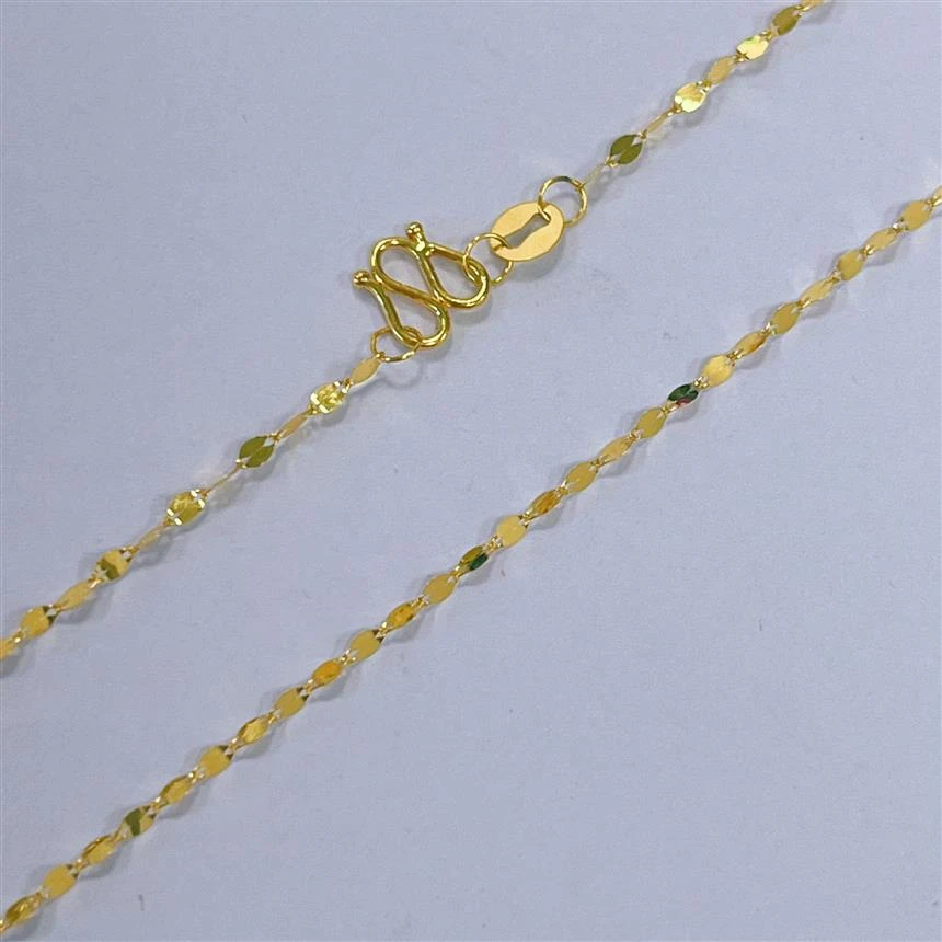 福满园珠宝 足金 足金嘴唇项链45cm