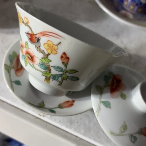 景德镇陶瓷瓷器摆件盖碗