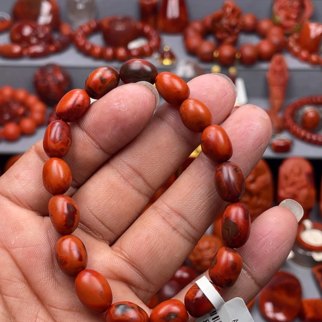 南红玛瑙未镶嵌珠宝奇石单圈