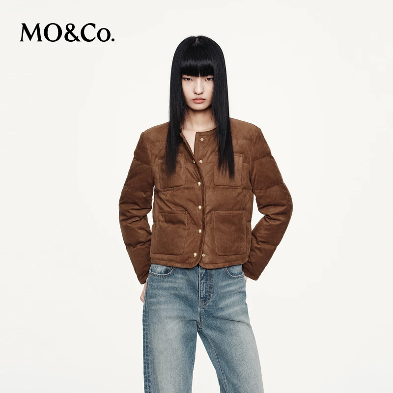 MOCO羽绒服2025秋新品游牧风棕绒短款箱型90绒云感暖MBE3EIN005