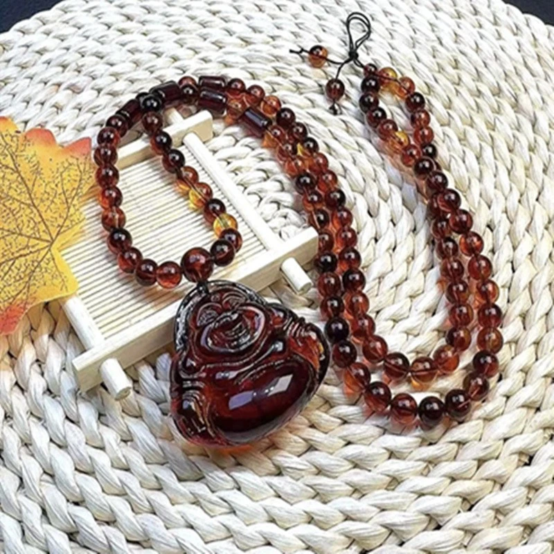 红血珀弥勒佛 1116