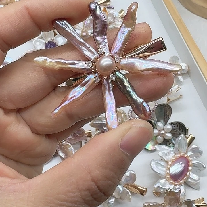 淡水珍珠发饰未镶嵌