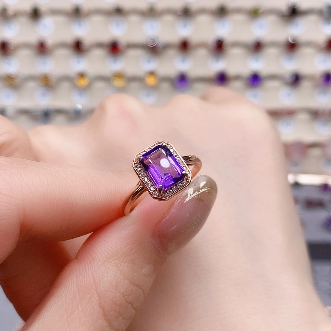 水晶戒指银S925镶嵌戒指