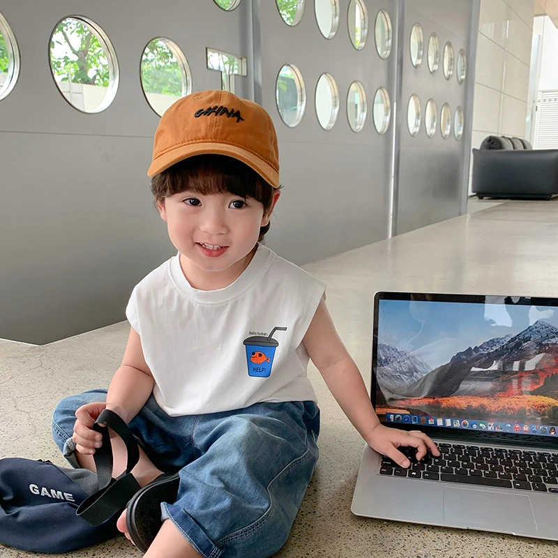 宝宝无袖上衣纯棉男童背心夏款小童夏季薄款儿童夏装婴儿吊带内穿