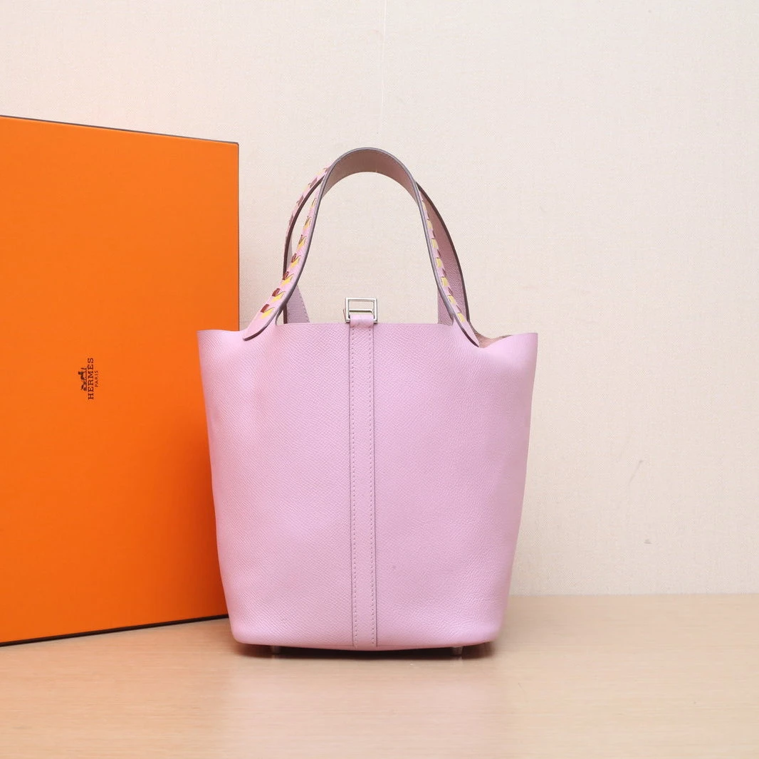 95新 Hermes/爱马仕 【娇】22 菜篮子锦葵紫 Ep皮 C刻 银扣 297838