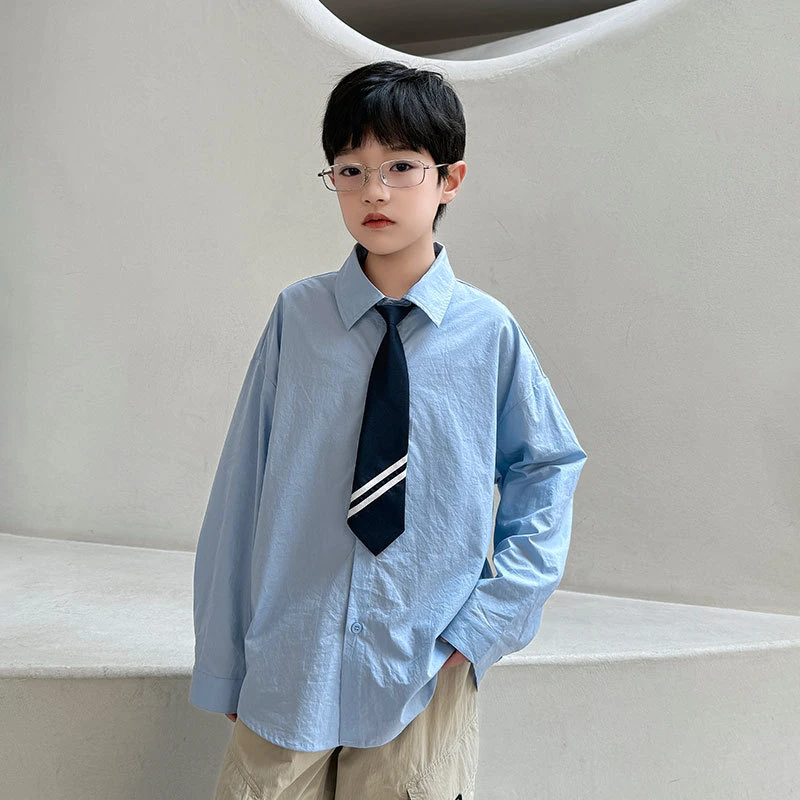 吉米妈2025春季新款男童衬衫童装儿童上衣宽松版休闲CSW142